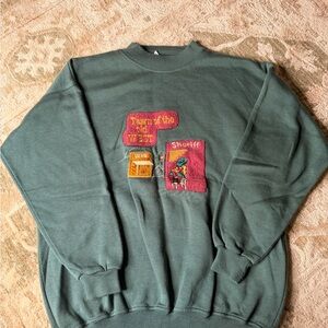 Only Men's Teal Crewneck Sweater with Sheriff Design